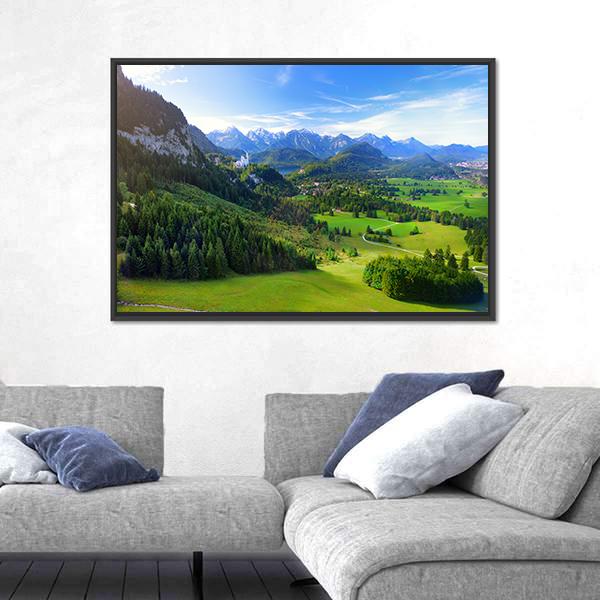 Village Of Hohenschwangau Canvas Wall Art-3 Horizontal-Gallery Wrap-25" x 16"-Tiaracle