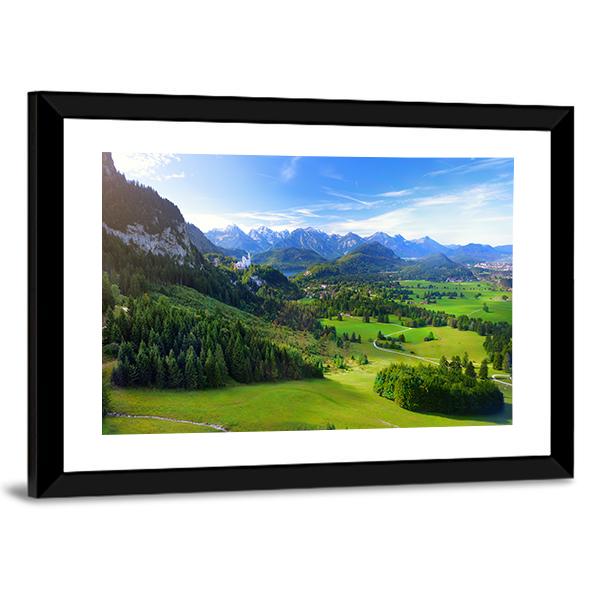 Village Of Hohenschwangau Canvas Wall Art-3 Horizontal-Gallery Wrap-25" x 16"-Tiaracle