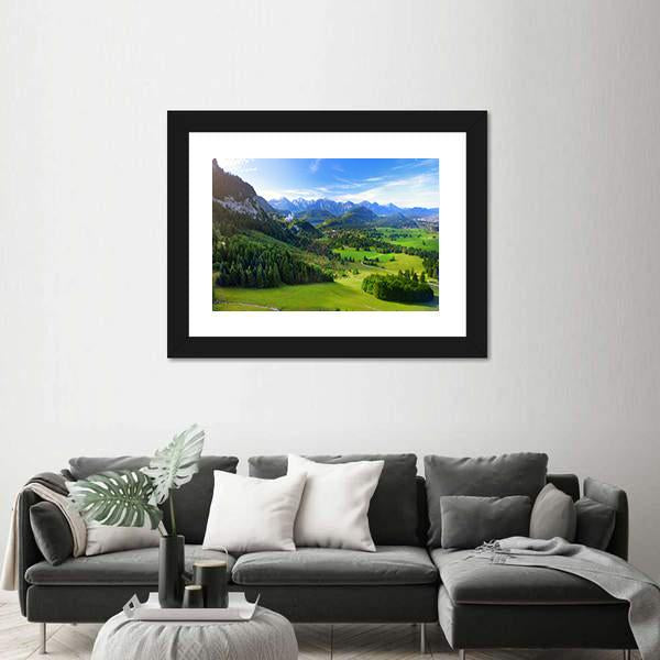 Village Of Hohenschwangau Canvas Wall Art-3 Horizontal-Gallery Wrap-25" x 16"-Tiaracle