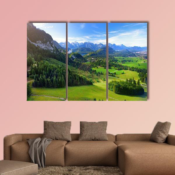Village Of Hohenschwangau Canvas Wall Art-3 Horizontal-Gallery Wrap-37" x 24"-Tiaracle