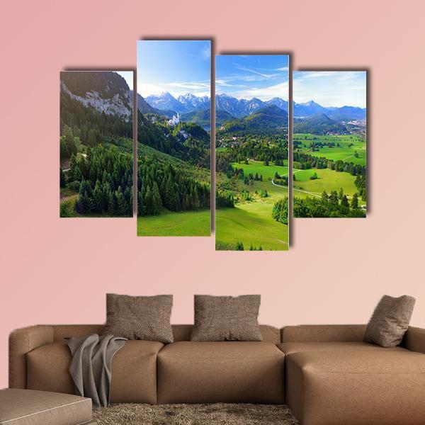 Village Of Hohenschwangau Canvas Wall Art-4 Pop-Gallery Wrap-50" x 32"-Tiaracle