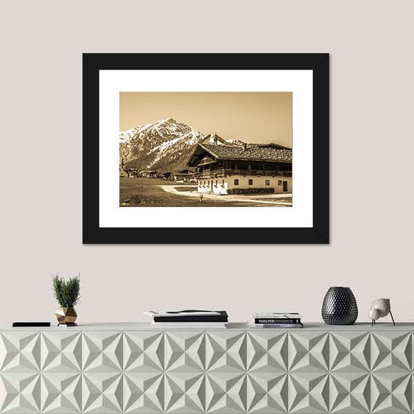 Village Pertisau In Austria Canvas Wall Art-1 Piece-Framed Print-20" x 16"-Tiaracle