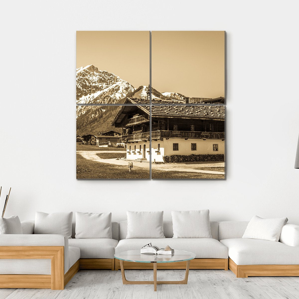 Village Pertisau In Austria Canvas Wall Art-4 Square-Gallery Wrap-17" x 17"-Tiaracle
