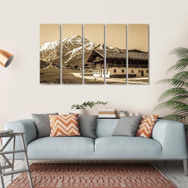 Village Pertisau In Austria Canvas Wall Art-5 Horizontal-Gallery Wrap-22" x 12"-Tiaracle