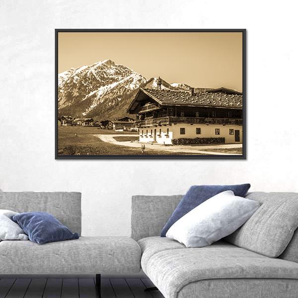Village Pertisau In Austria Panoramic Canvas Wall Art-1 Piece-36" x 12"-Tiaracle