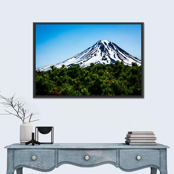 Viluchinskiy Volcano Kamchatka In Russia Canvas Wall Art-1 Piece-Floating Frame-24" x 16"-Tiaracle