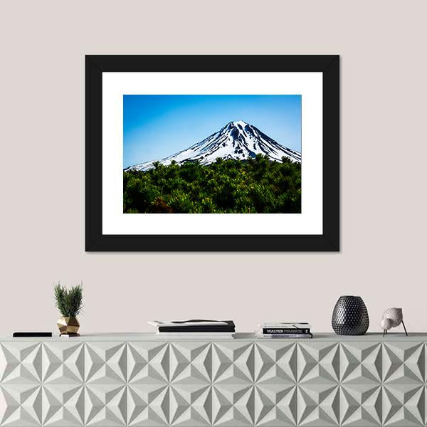 Viluchinskiy Volcano Kamchatka In Russia Canvas Wall Art-1 Piece-Framed Print-20" x 16"-Tiaracle