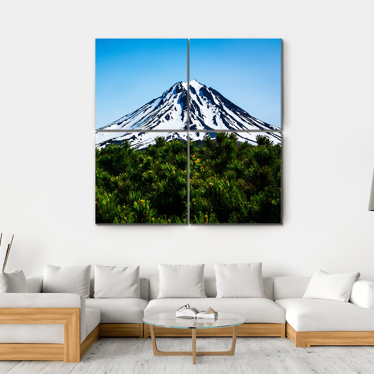 Viluchinskiy Volcano Kamchatka In Russia Canvas Wall Art-4 Square-Gallery Wrap-17" x 17"-Tiaracle