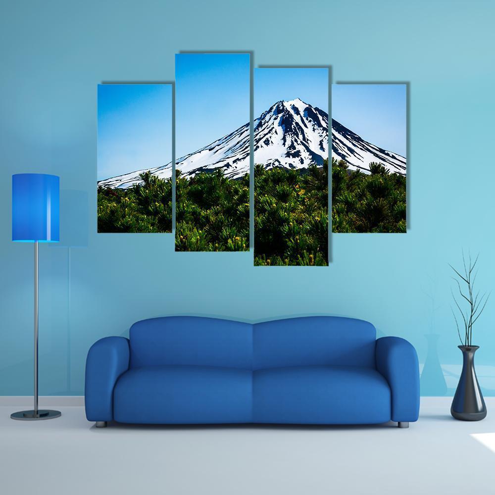 Viluchinskiy Volcano Kamchatka In Russia Canvas Wall Art-4 Pop-Gallery Wrap-50" x 32"-Tiaracle