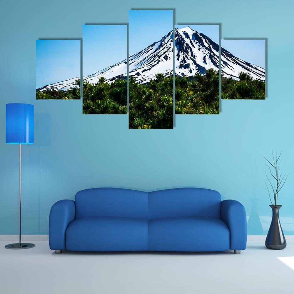 Viluchinskiy Volcano Kamchatka In Russia Canvas Wall Art-4 Pop-Gallery Wrap-50" x 32"-Tiaracle