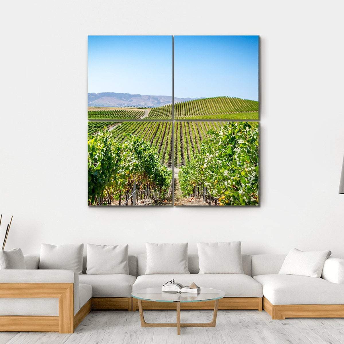 Vineyard in Napa Valley California Canvas Wall Art-4 Square-Gallery Wrap-17" x 17"-Tiaracle