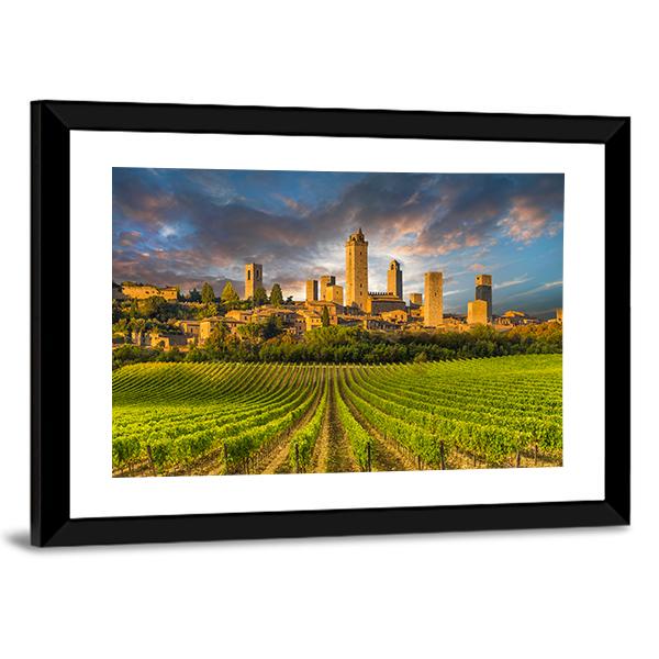 Vineyards In Tuscany Vertical Canvas Wall Art-3 Vertical-Gallery Wrap-12" x 25"-Tiaracle