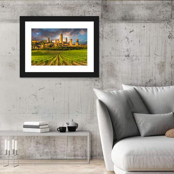 Vineyards In Tuscany Vertical Canvas Wall Art-3 Vertical-Gallery Wrap-12" x 25"-Tiaracle