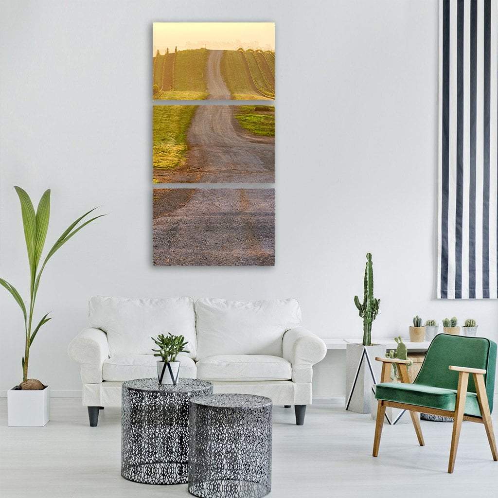 Vineyards Landscape At Sunrise In California Vertical Canvas Wall Art-3 Vertical-Gallery Wrap-12" x 25"-Tiaracle