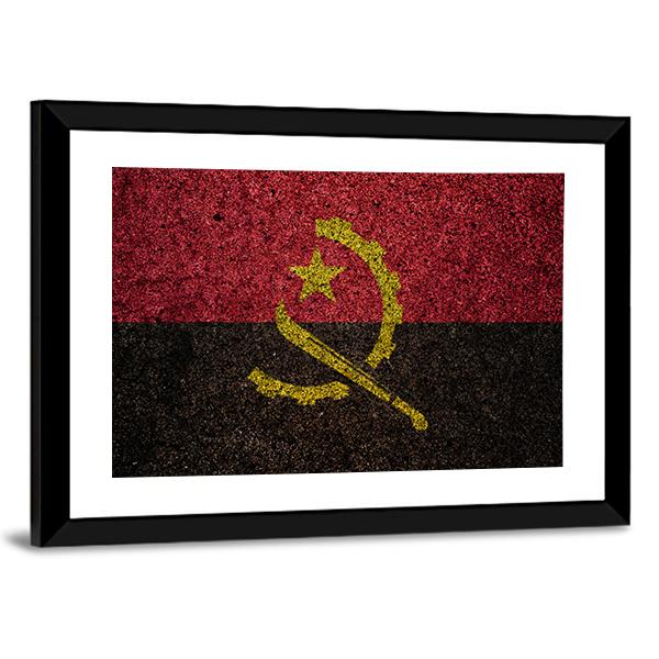Vintage Angola Flag Canvas Wall Art-3 Horizontal-Gallery Wrap-25" x 16"-Tiaracle