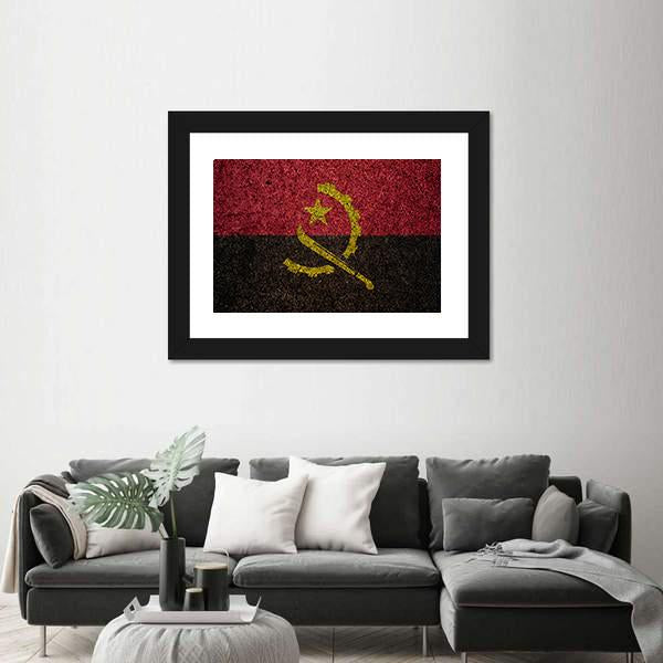Vintage Angola Flag Canvas Wall Art-3 Horizontal-Gallery Wrap-25" x 16"-Tiaracle