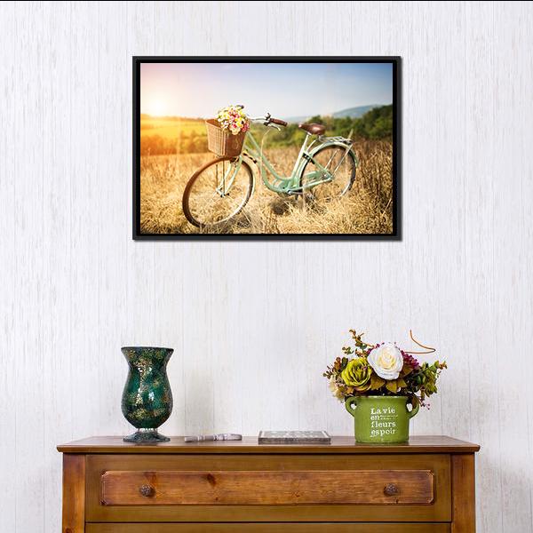 Vintage Bicycle Canvas Wall Art-1 Piece-Floating Frame-24" x 16"-Tiaracle