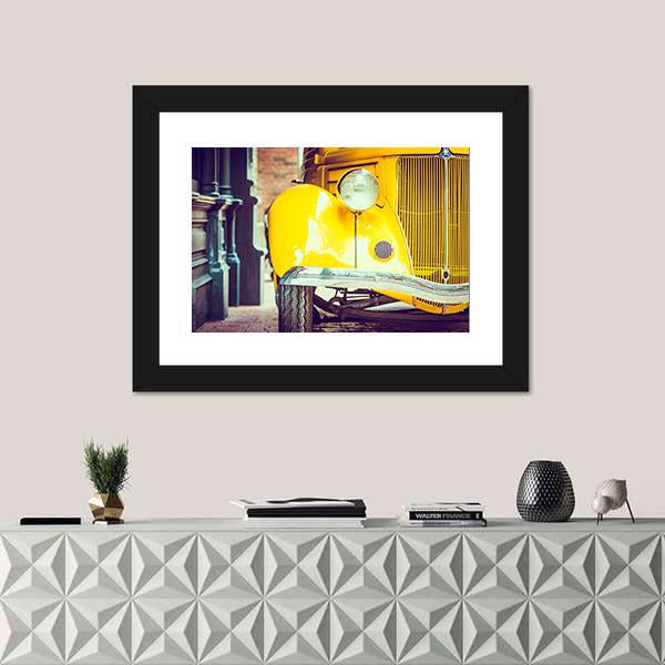 Vintage Car Headlight Lamp Canvas Wall Art-1 Piece-Framed Print-20" x 16"-Tiaracle