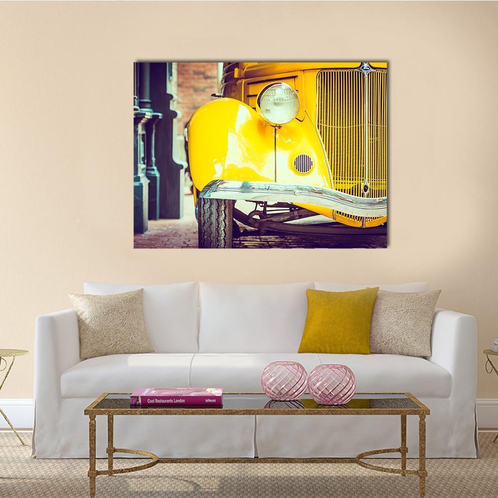 Vintage Car Headlight Lamp Canvas Wall Art-1 Piece-Gallery Wrap-48" x 32"-Tiaracle