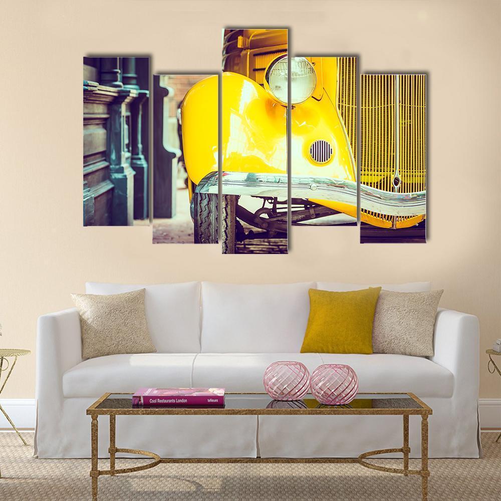 Vintage Car Headlight Lamp Canvas Wall Art-5 Pop-Gallery Wrap-47" x 32"-Tiaracle