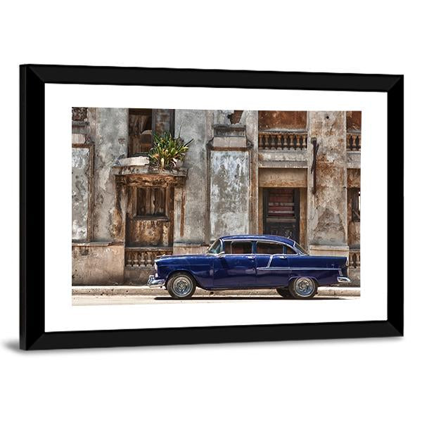 Vintage Car In Havana Canvas Wall Art-3 Horizontal-Gallery Wrap-25&quot; x 16&quot;-Tiaracle