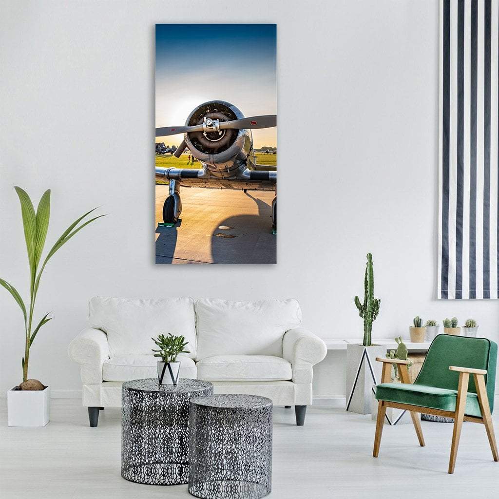 Vintage Fighter Military Aircraft Vertical Canvas Wall Art-1 Vertical-Gallery Wrap-12" x 24"-Tiaracle