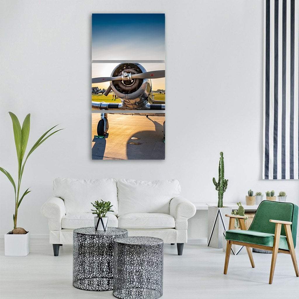 Vintage Fighter Military Aircraft Vertical Canvas Wall Art-3 Vertical-Gallery Wrap-12" x 25"-Tiaracle