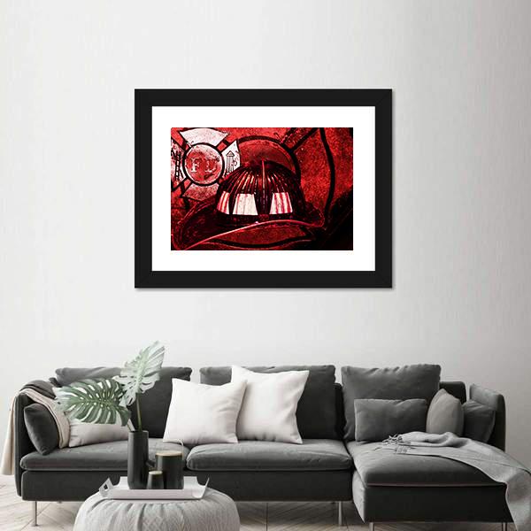Vintage Firefighter Helmet Canvas Wall Art-3 Horizontal-Gallery Wrap-25" x 16"-Tiaracle