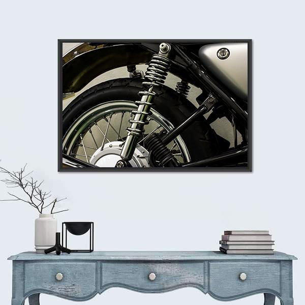Vintage Motorcycle Detail Canvas Wall Art-1 Piece-Floating Frame-24" x 16"-Tiaracle