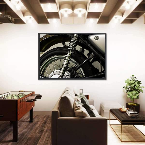 Vintage Motorcycle Detail Canvas Wall Art-3 Horizontal-Gallery Wrap-25" x 16"-Tiaracle