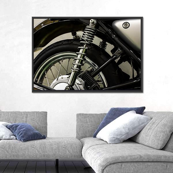 Vintage Motorcycle Detail Canvas Wall Art-3 Horizontal-Gallery Wrap-25" x 16"-Tiaracle