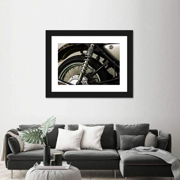 Vintage Motorcycle Detail Canvas Wall Art-3 Horizontal-Gallery Wrap-25" x 16"-Tiaracle