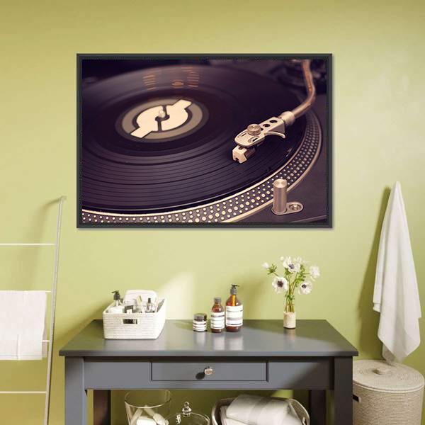 Vinyl Player Canvas Wall Art-3 Horizontal-Gallery Wrap-25" x 16"-Tiaracle
