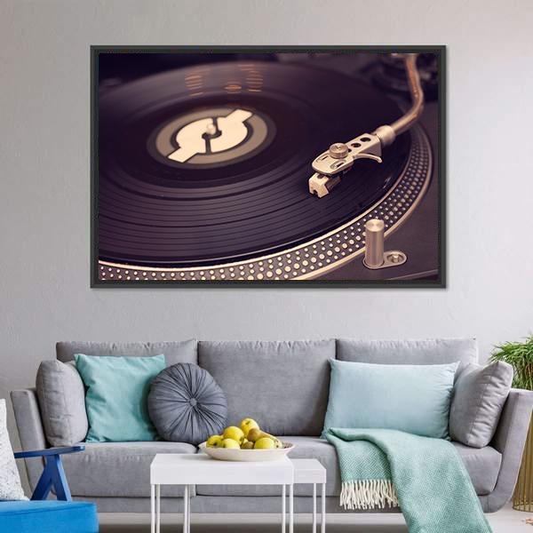 Vinyl Player Canvas Wall Art-3 Horizontal-Gallery Wrap-25" x 16"-Tiaracle
