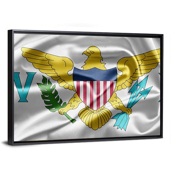 Virgin Islands Of The United States Flag Canvas Wall Art-5 Horizontal-Gallery Wrap-22" x 12"-Tiaracle
