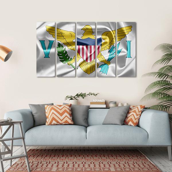 Virgin Islands Of The United States Flag Canvas Wall Art-5 Horizontal-Gallery Wrap-22" x 12"-Tiaracle