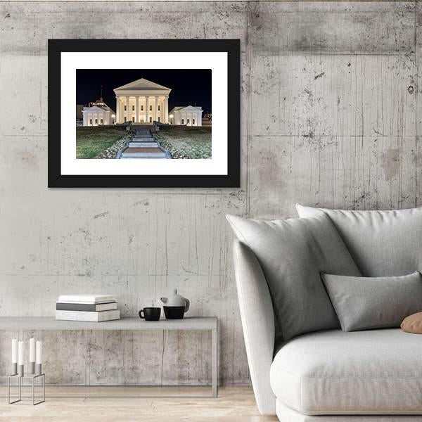 Virginia State Capitol At Night Canvas Wall Art-3 Horizontal-Gallery Wrap-25" x 16"-Tiaracle