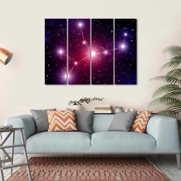 Virgo Constellation Canvas Wall Art-4 Horizontal-Gallery Wrap-34" x 24"-Tiaracle