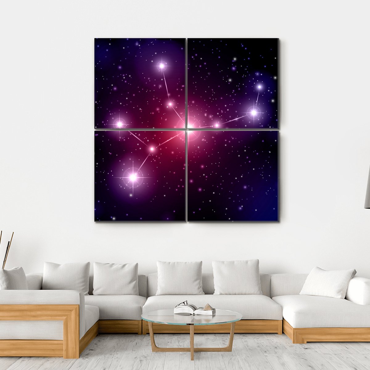 Virgo Constellation Canvas Wall Art-4 Square-Gallery Wrap-17" x 17"-Tiaracle