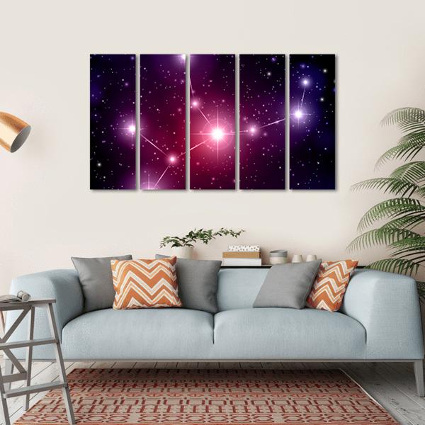 Virgo Constellation Canvas Wall Art-5 Horizontal-Gallery Wrap-22" x 12"-Tiaracle
