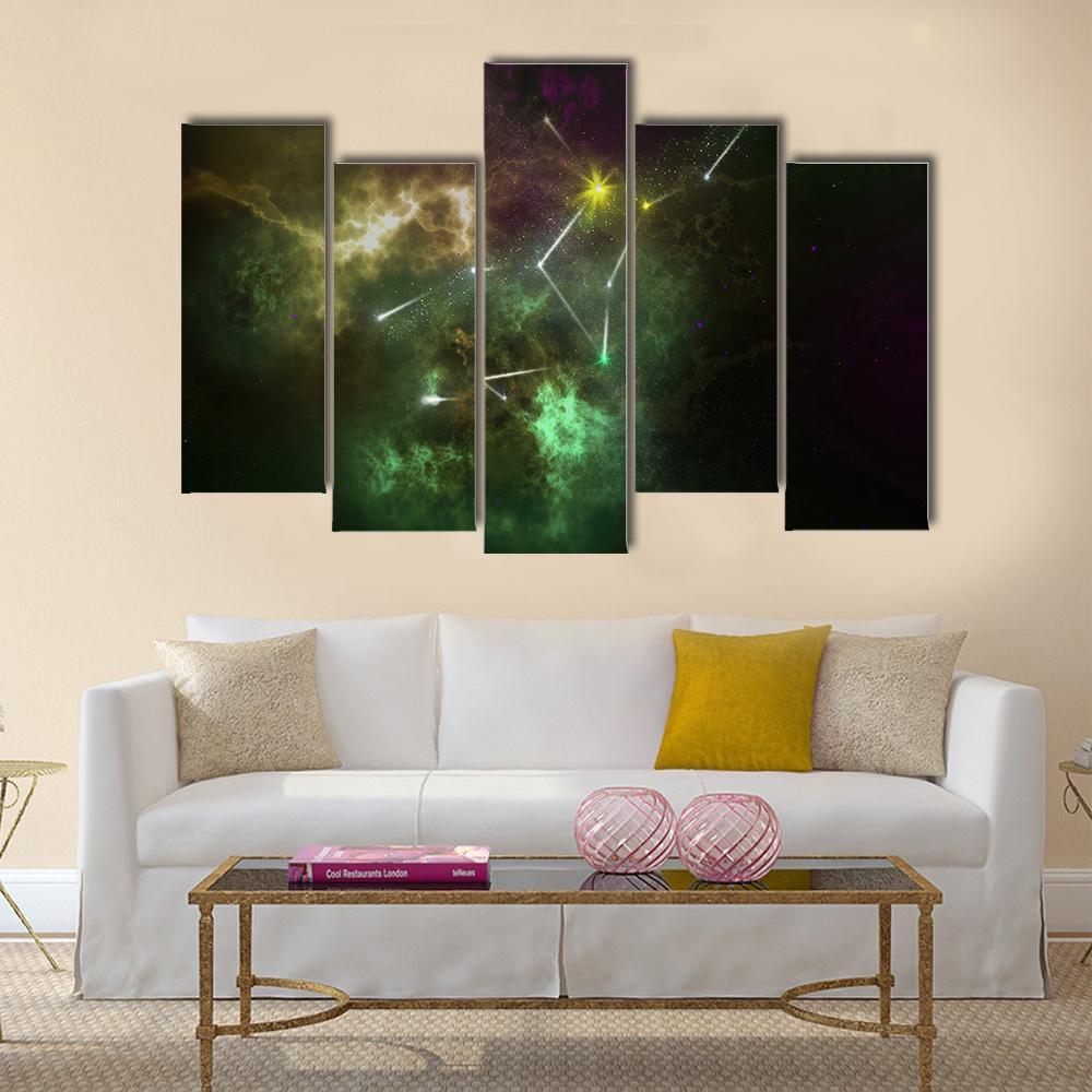 Virgo Constellation Canvas Wall Art-5 Pop-Gallery Wrap-32" x 21"-Tiaracle