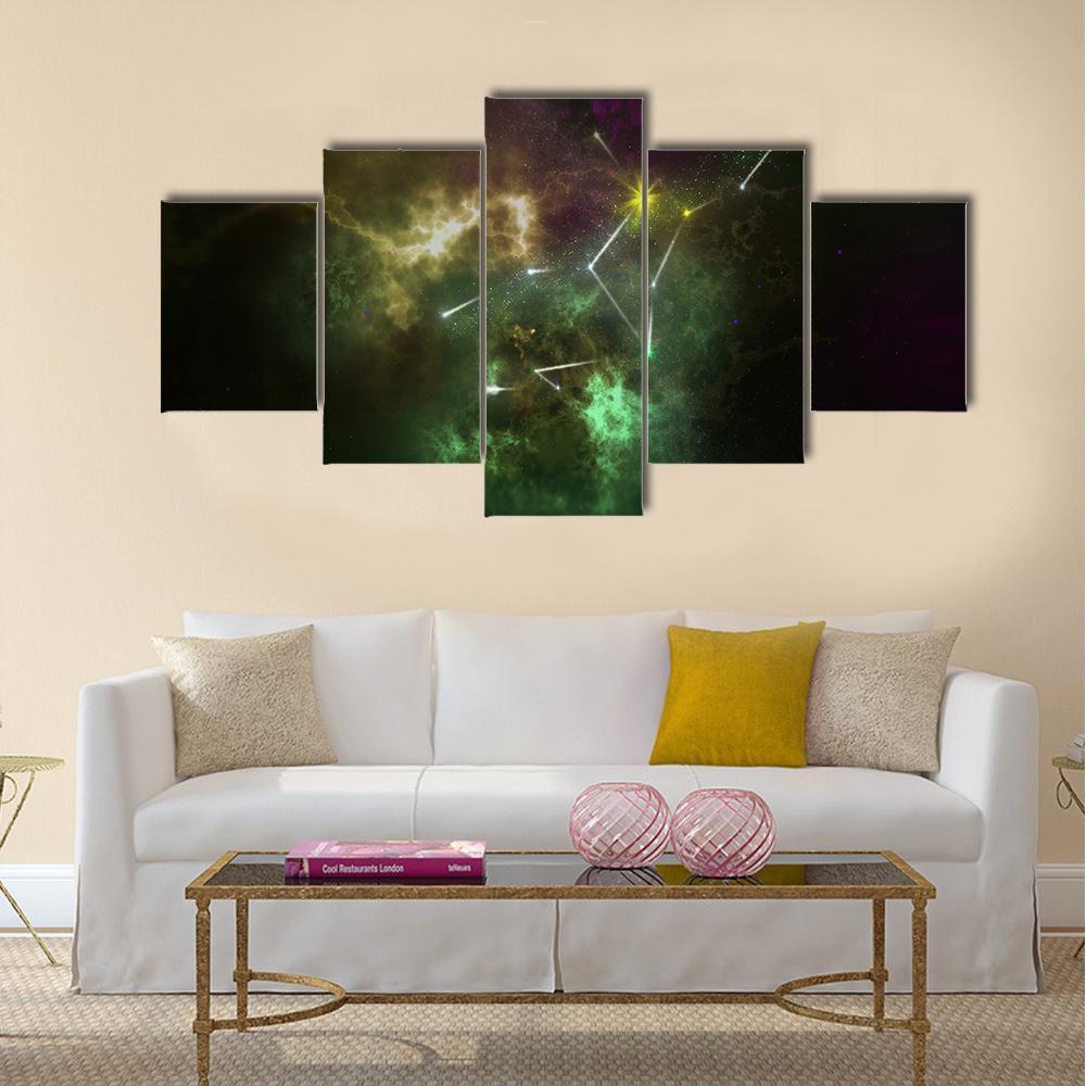 Virgo Constellation Canvas Wall Art-5 Star-Gallery Wrap-42" x 21"-Tiaracle