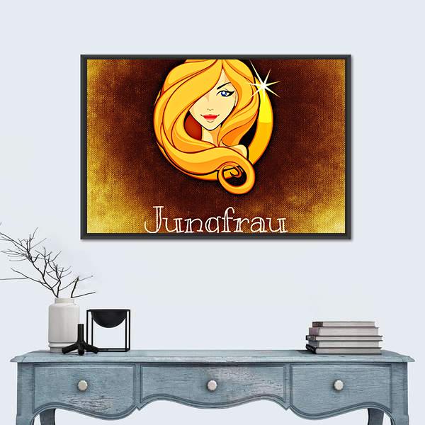 Virgo Horoscope Canvas Wall Art-1 Piece-Floating Frame-24" x 16"-Tiaracle