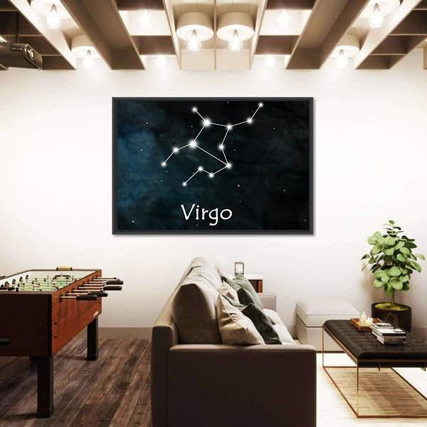Virgo Horoscope Constellation Canvas Wall Art-5 Horizontal-Gallery Wrap-22" x 12"-Tiaracle