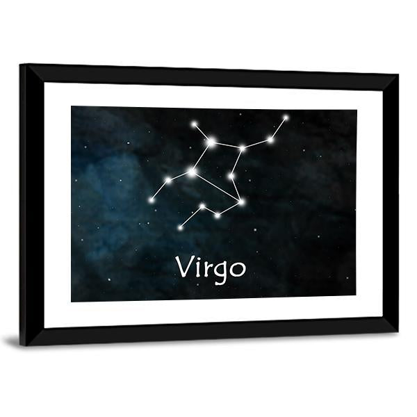 Virgo Horoscope Constellation Canvas Wall Art-5 Horizontal-Gallery Wrap-22" x 12"-Tiaracle