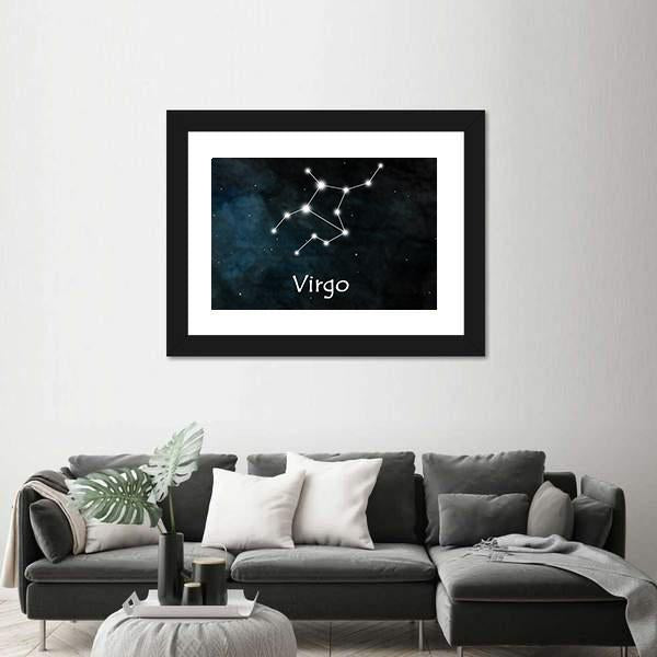 Virgo Horoscope Constellation Canvas Wall Art-5 Horizontal-Gallery Wrap-22" x 12"-Tiaracle
