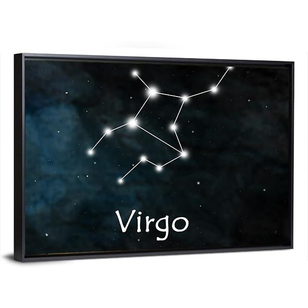 Virgo Horoscope Constellation Canvas Wall Art-5 Horizontal-Gallery Wrap-22" x 12"-Tiaracle