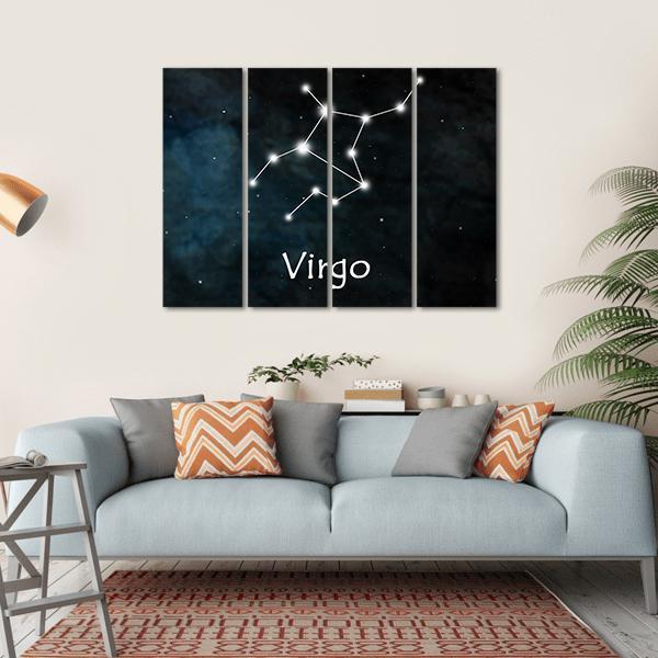 Virgo Horoscope Constellation Canvas Wall Art-4 Horizontal-Gallery Wrap-34" x 24"-Tiaracle