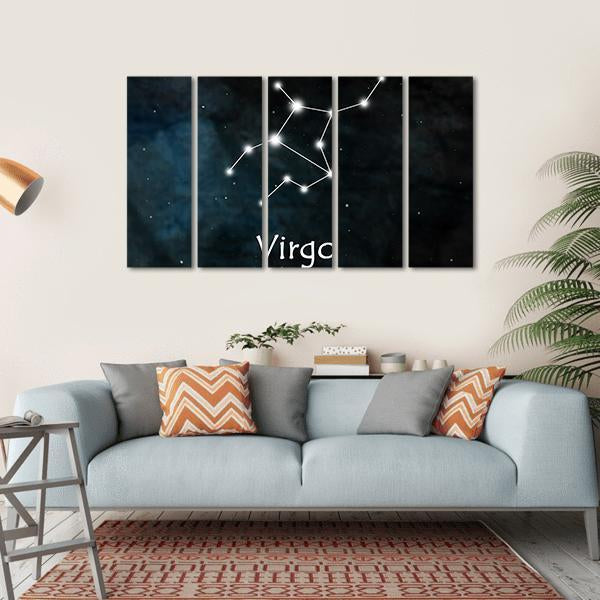 Virgo Horoscope Constellation Canvas Wall Art-5 Horizontal-Gallery Wrap-22" x 12"-Tiaracle
