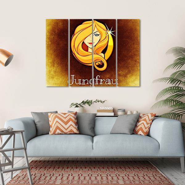 Virgo Horoscope Canvas Wall Art-4 Horizontal-Gallery Wrap-34" x 24"-Tiaracle